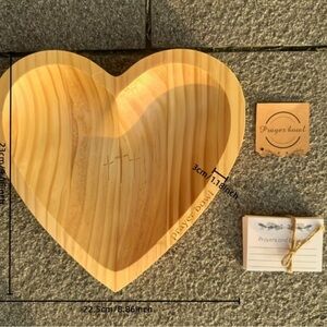 Prayer Bowl Heart-Wooden NIB Final Sale